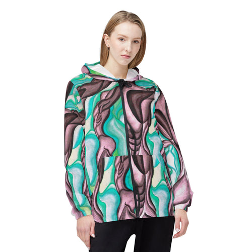 Colorful Abstract Windbreaker Jacket - Unique Art Design