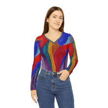 Load image into Gallery viewer, Women's Long Sleeve V-neck Shirt (AOP)