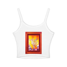 Load image into Gallery viewer, Artistic Floral Spaghetti Strap Tank Top - Stylish Summer Wear, Casual Layering, Art Lover Gift, Bohemian Vibe, Unique Design