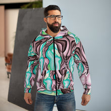 Load image into Gallery viewer, Artistic Unisex Zip Hoodie - Abstract Fluid Design