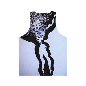 Artistic Unisex Tank Top - Trendy Black and White Design