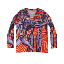 Load image into Gallery viewer, Women's Long Sleeve V-neck Shirt (AOP)