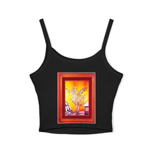 Load image into Gallery viewer, Artistic Floral Spaghetti Strap Tank Top - Stylish Summer Wear, Casual Layering, Art Lover Gift, Bohemian Vibe, Unique Design
