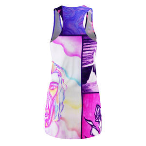 Artistic Racerback Dress for Women - Colorful Summer Fashion