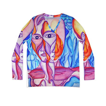 Load image into Gallery viewer, Women's Long Sleeve V-neck Shirt (AOP)