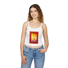 Load image into Gallery viewer, Artistic Floral Spaghetti Strap Tank Top - Stylish Summer Wear, Casual Layering, Art Lover Gift, Bohemian Vibe, Unique Design
