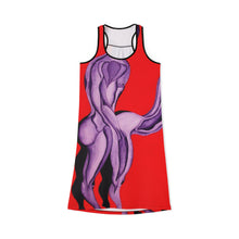 Load image into Gallery viewer, Artistic Abstract Women&#39;s Racerback Dress - Bold Red &amp; Purple Design