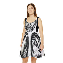 Load image into Gallery viewer, Artistic Women&#39;s Skater Dress with Unique Face Design
