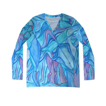 Load image into Gallery viewer, Women's Long Sleeve V-neck Shirt (AOP)
