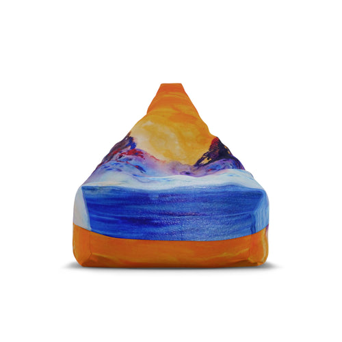 Cozy Artistic Bean Bag Chair Cover - Vibrant Ocean Sunset Design