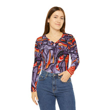 Load image into Gallery viewer, Women's Long Sleeve V-neck Shirt (AOP)