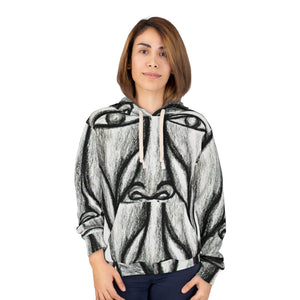 Artistic Unisex Pullover Hoodie - Abstract Face Design for Creative Souls