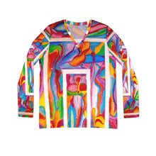 Load image into Gallery viewer, Women's Long Sleeve V-neck Shirt (AOP)