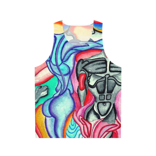 Artistic Unisex Tank Top - Vibrant Body Art Design