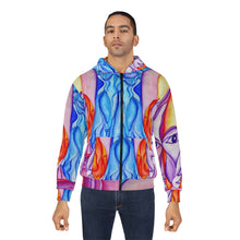 Load image into Gallery viewer, Abstract Faces Unisex Zip Hoodie - Colorful Art Wear for Creative Expression