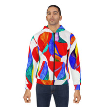 Load image into Gallery viewer, Vibrant Abstract Unisex Zip Hoodie - Colorful Artistic Design