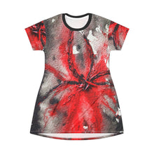 Load image into Gallery viewer, Vibrant Floral T-Shirt Dress - Perfect for Summer Outings &amp; Casual Days