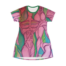 Load image into Gallery viewer, Artistic T-Shirt Dress with Abstract Body Design