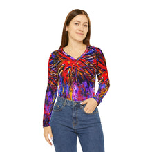 Load image into Gallery viewer, Women's Long Sleeve V-neck Shirt (AOP)