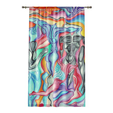 Load image into Gallery viewer, Abstract Art Window Curtain - Vibrant Colorful Design for Creative Spaces