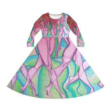 Load image into Gallery viewer, Women's Long Sleeve Dance Dress (AOP)