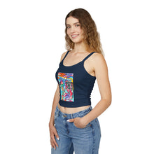 Load image into Gallery viewer, Colorful Abstract Women&#39;s Spaghetti Strap Tank Top, Boho Chic Summer Top, Festival Wear, Beachwear, Art-Inspired Apparel