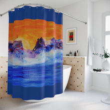 Load image into Gallery viewer, Vibrant Ocean Sunset Shower Curtain - Abstract Art Decor for Bathroom