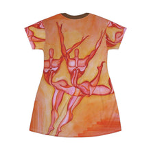 Load image into Gallery viewer, Artistic Dance-Themed T-Shirt Dress for Creative Spirits