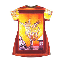 Load image into Gallery viewer, Artistic Tree Frame T-Shirt Dress - Vibrant and Stylish Summer Wear