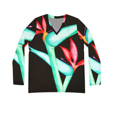 Load image into Gallery viewer, Women's Long Sleeve V-neck Shirt (AOP)