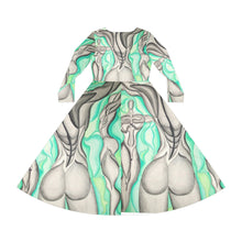 Load image into Gallery viewer, Women's Long Sleeve Dance Dress (AOP)