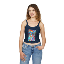 Load image into Gallery viewer, Colorful Abstract Women&#39;s Spaghetti Strap Tank Top, Boho Chic Summer Top, Festival Wear, Beachwear, Art-Inspired Apparel