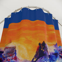 Load image into Gallery viewer, Vibrant Ocean Sunset Shower Curtain - Abstract Art Decor for Bathroom
