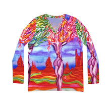 Load image into Gallery viewer, Women's Long Sleeve V-neck Shirt (AOP)
