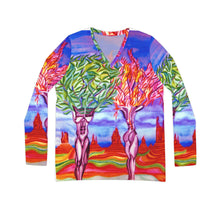 Load image into Gallery viewer, Women's Long Sleeve V-neck Shirt (AOP)