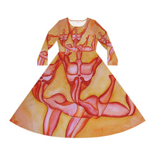 Load image into Gallery viewer, Women's Long Sleeve Dance Dress (AOP)